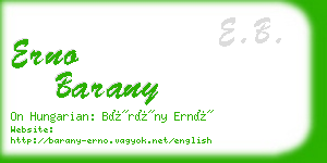 erno barany business card